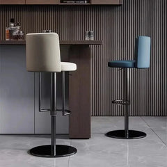 Disk Base Leather Adjustable Bar Stool