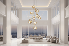 Double Rings Staircase Chandelier – Luxury LED Pendant Light, 1 to 18 Lights