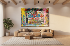 Dream Big Banksy Canvas Wall Art - Inspirational Graffiti Gift