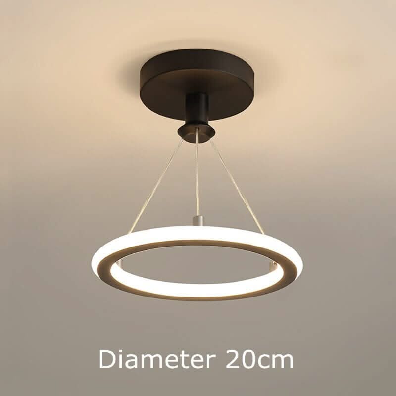 Dual Ring LED Chandelier – Metal Iron Cord Pendant, 15–30m², 1-Year Warranty