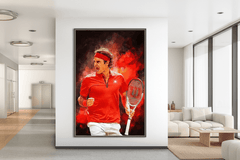 Elegant Federer Backhand – Premium Canvas Wall Art
