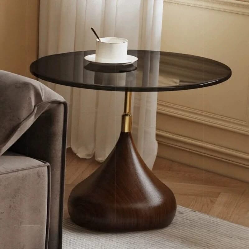 Elegant Solid Wood Corner Coffee Table with Storage – Metal Frame, Drawers, Minimalist Modern