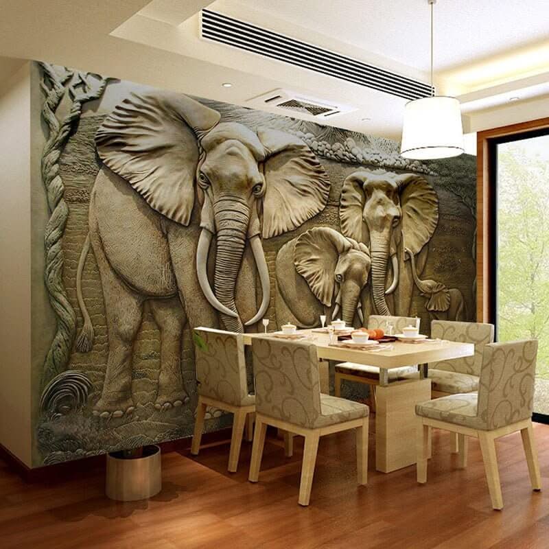 Elephants Engraved Wallpaper - Impressive Designs & Quality