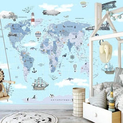 Animal Kingdom World Map Wallpaper Mural