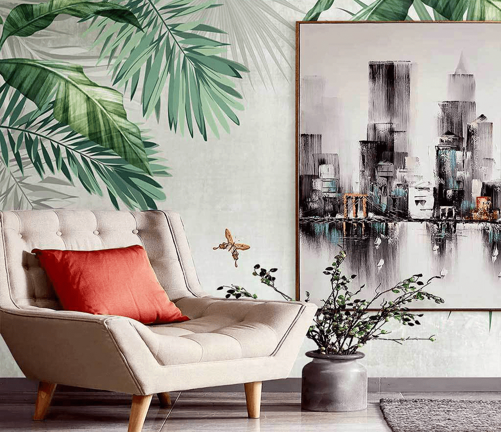 Botanical Leaves Wallpaper Mural