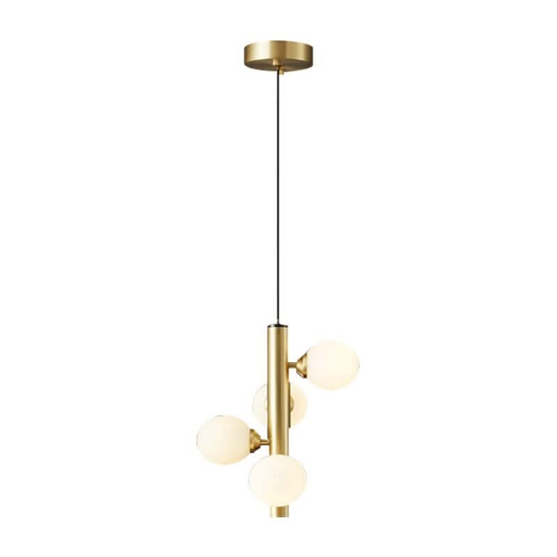 Brass Spiral Ball Hanging Light – Frosted Glass Multi-Head Pendant