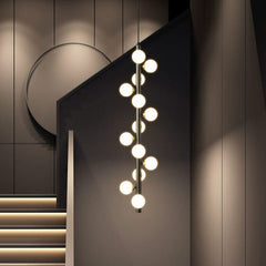 Brass Spiral Ball Hanging Light – Frosted Glass Multi-Head Pendant