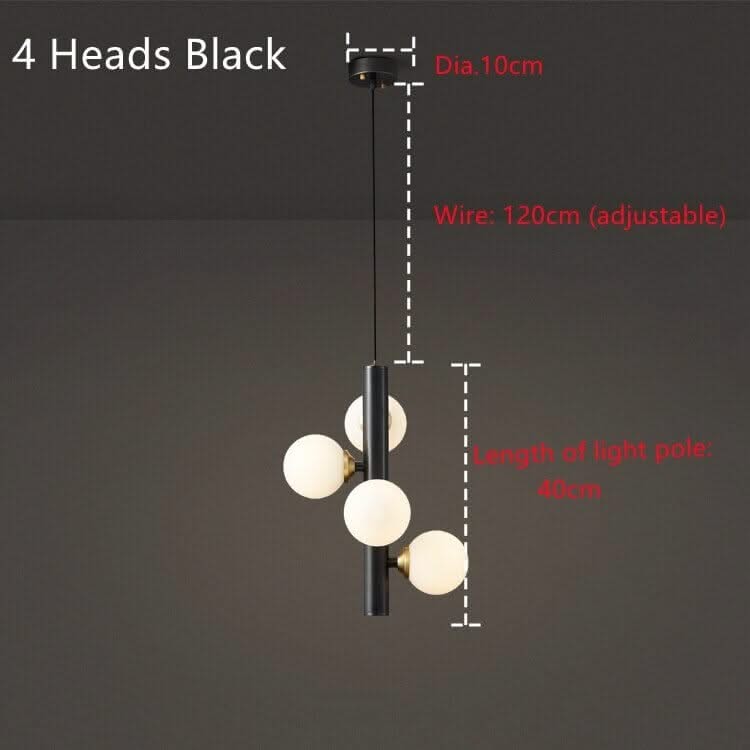 Brass Spiral Ball Hanging Light – Frosted Glass Multi-Head Pendant