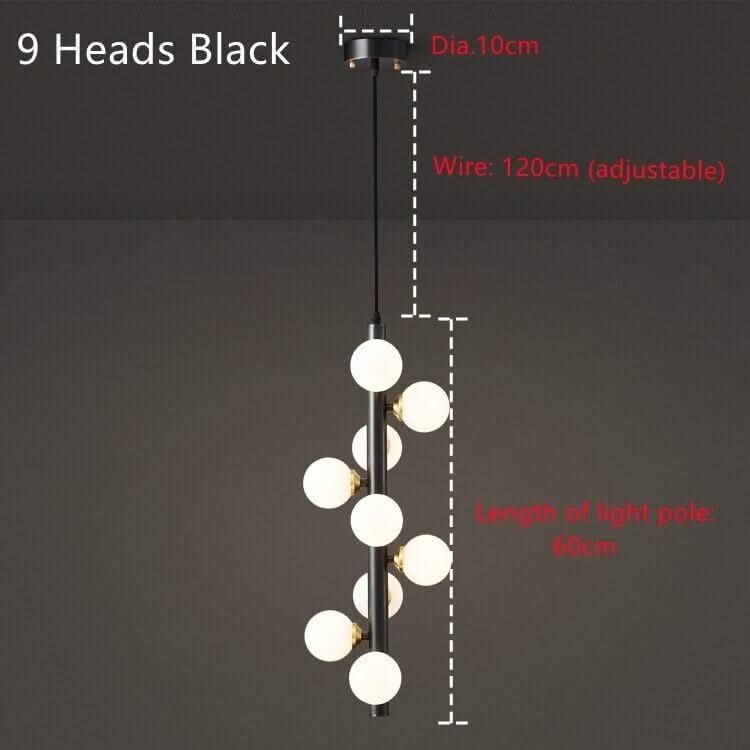 Brass Spiral Ball Hanging Light – Frosted Glass Multi-Head Pendant