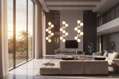 Brass Spiral Ball Hanging Light – Frosted Glass Multi-Head Pendant