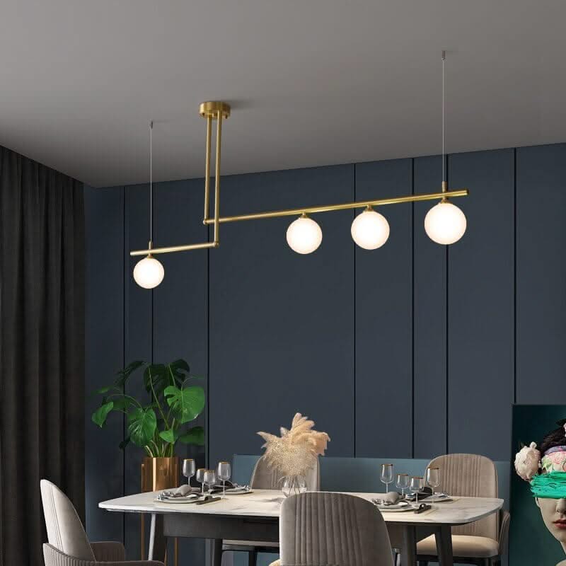 Copper Globe Frosted Glass Chandelier – 3 & 4 Heads, Dimmable