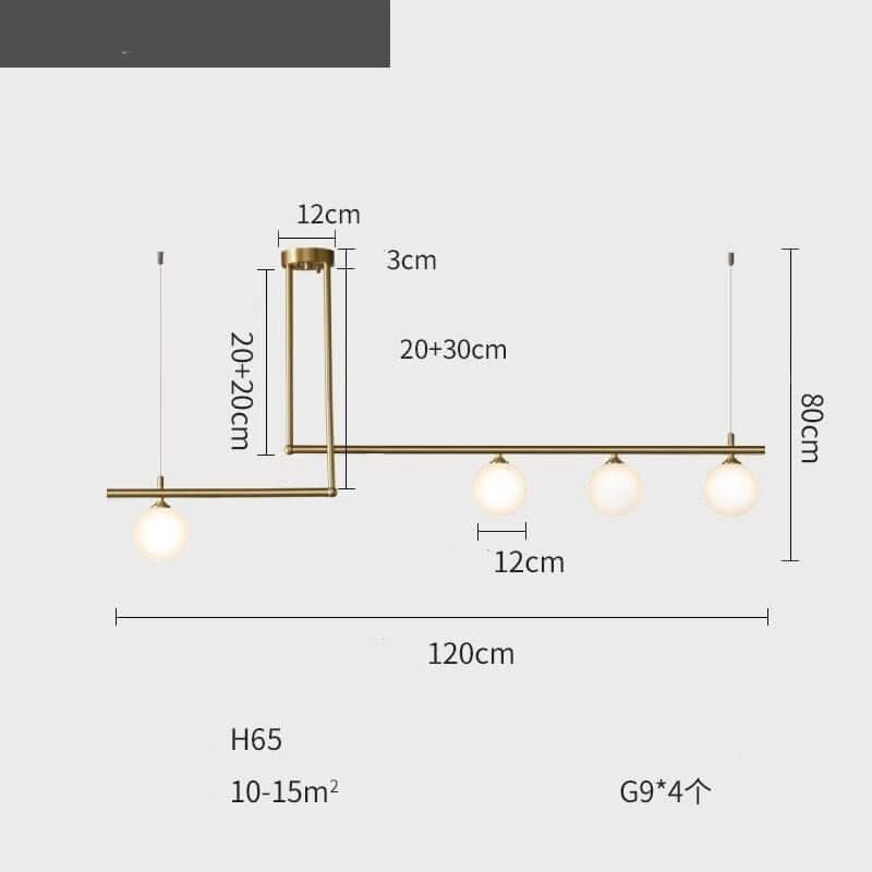 Copper Globe Frosted Glass Chandelier – 3 & 4 Heads, Dimmable