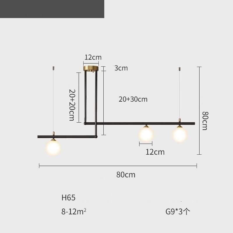 Copper Globe Frosted Glass Chandelier – 3 & 4 Heads, Dimmable