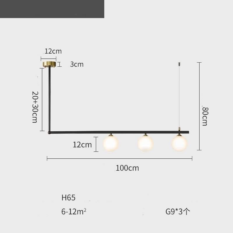 Copper Globe Frosted Glass Chandelier – 3 & 4 Heads, Dimmable