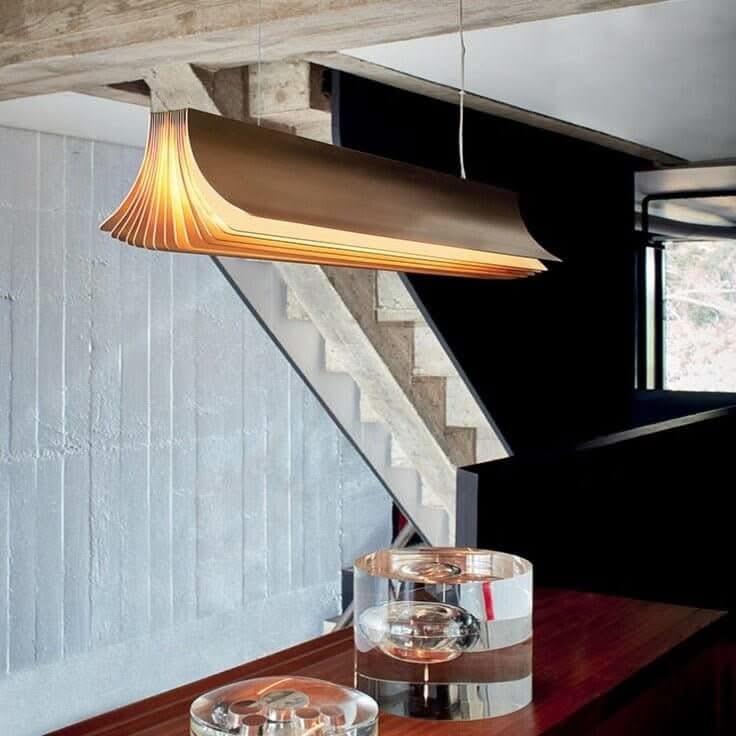 Book Style LED Island Chandelier – Black, Gold & White, Warm & Cool White