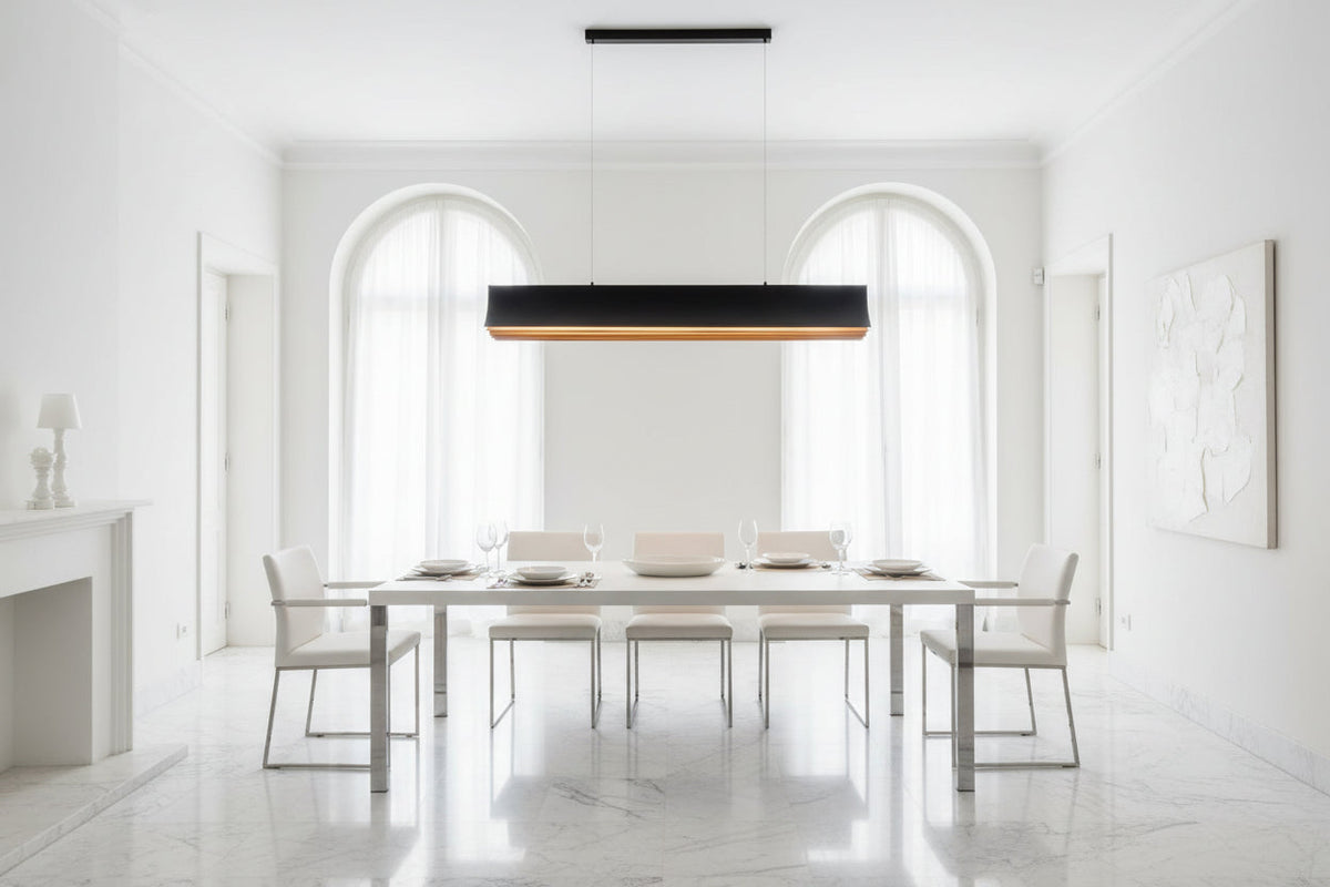 Book Style LED Island Chandelier – Black, Gold & White, Warm & Cool White