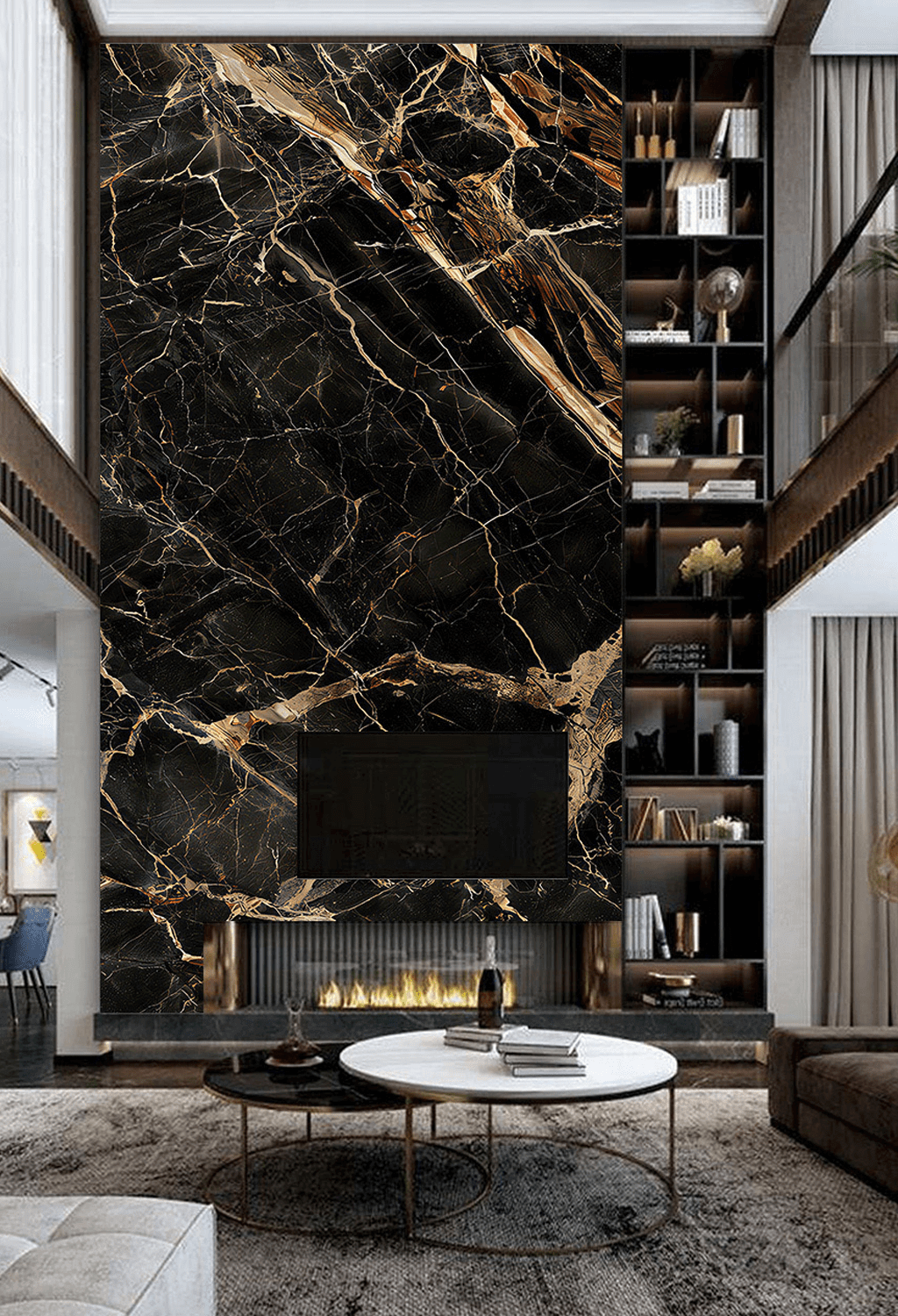 Black Beauty Stone Marble Wallpaper Mural