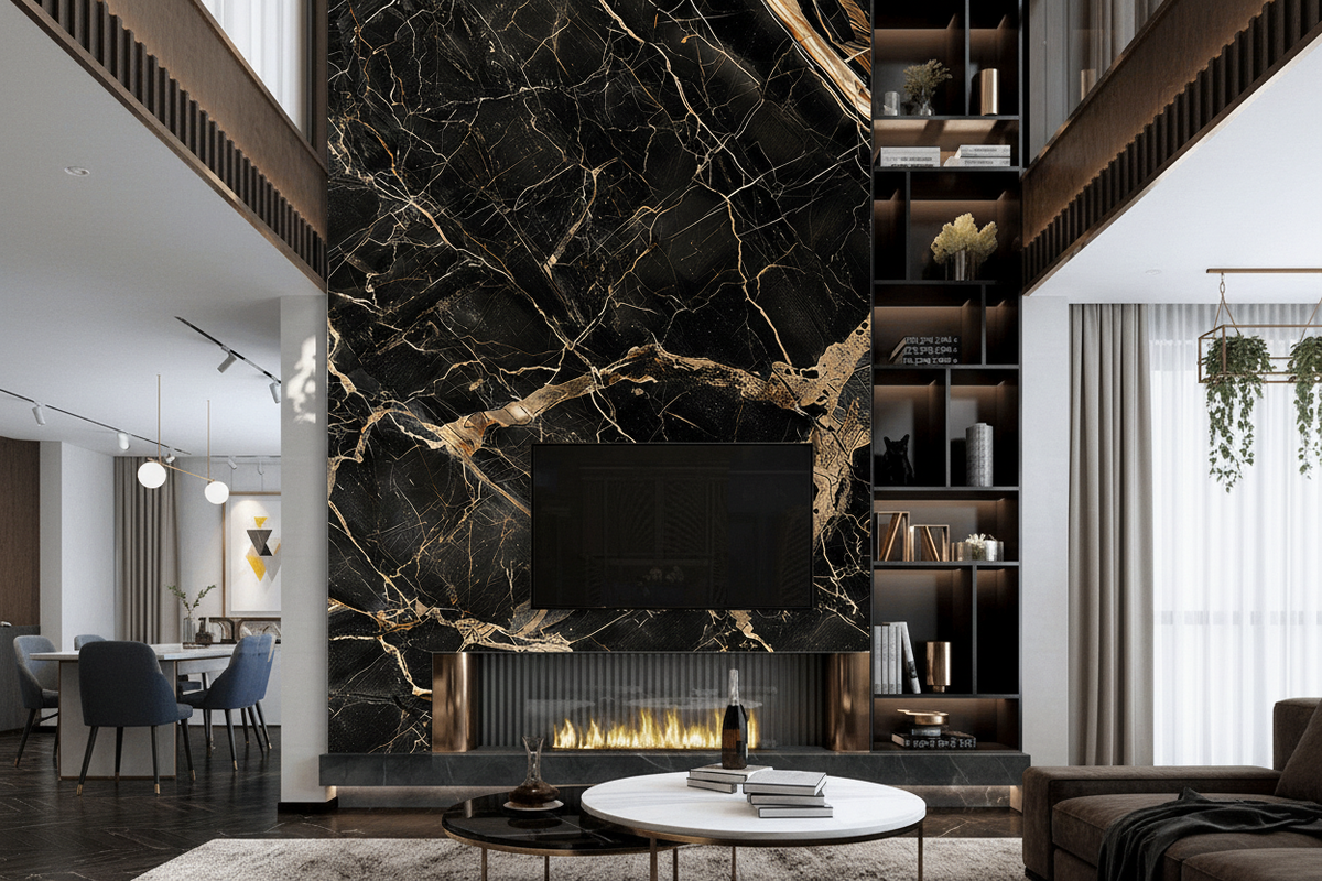 Black Beauty Stone Marble Wallpaper Mural