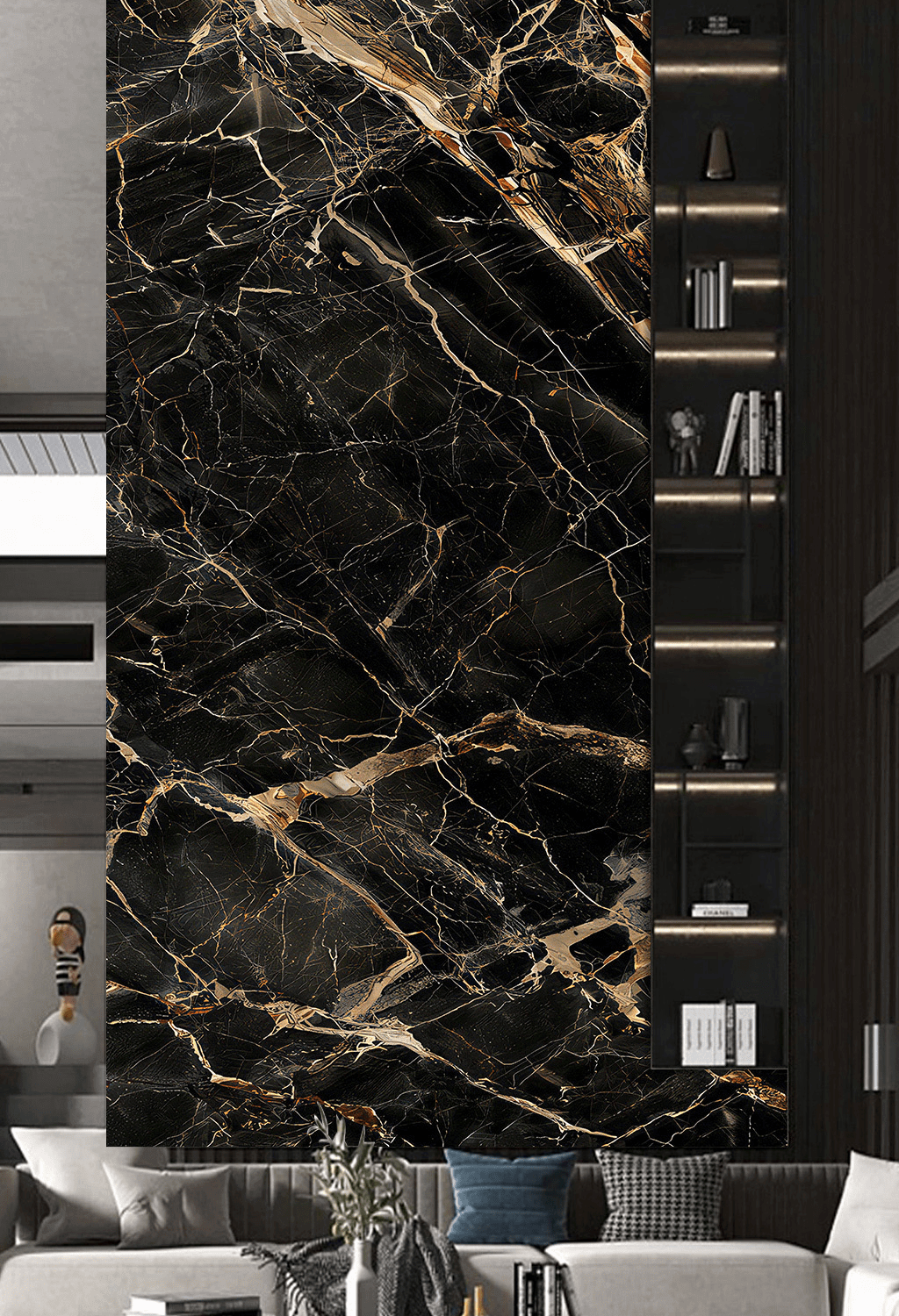 Black Beauty Stone Marble Wallpaper Mural
