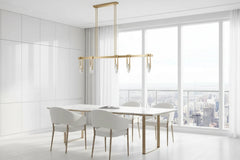 Copper Multi-Head Kitchen Island Chandelier – Linear & Round, 3 to 10 Heads, Dimmable