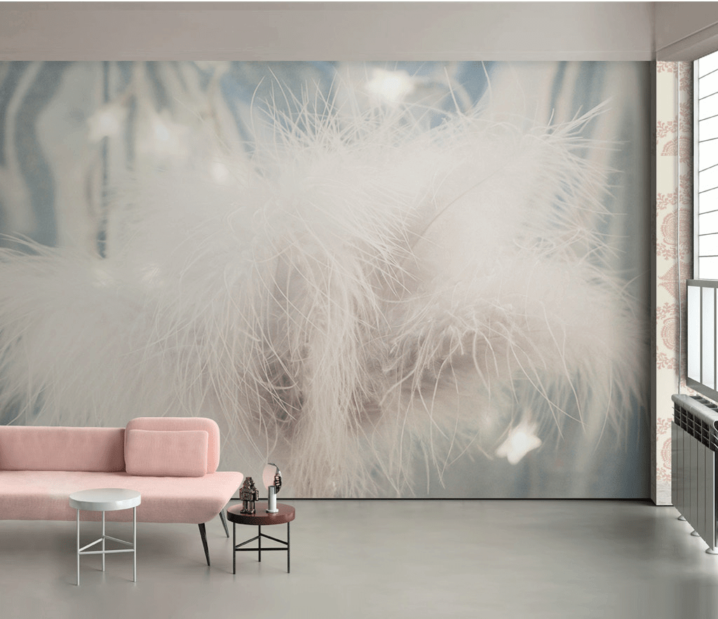 Cotton Blow Leaves Wallpaper Mural