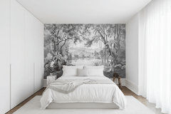 Black and White Forest Wallpaper Mural