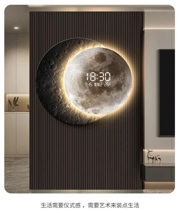 Advanced Moon LED Wall Clock – Modern Plexiglass Illuminated Timepiece