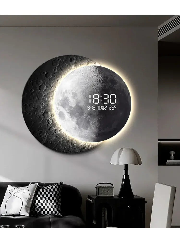 Advanced Moon LED Wall Clock – Modern Plexiglass Illuminated Timepiece