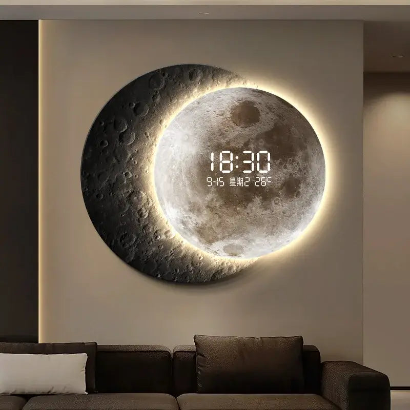 Advanced Moon LED Wall Clock – Modern Plexiglass Illuminated Timepiece
