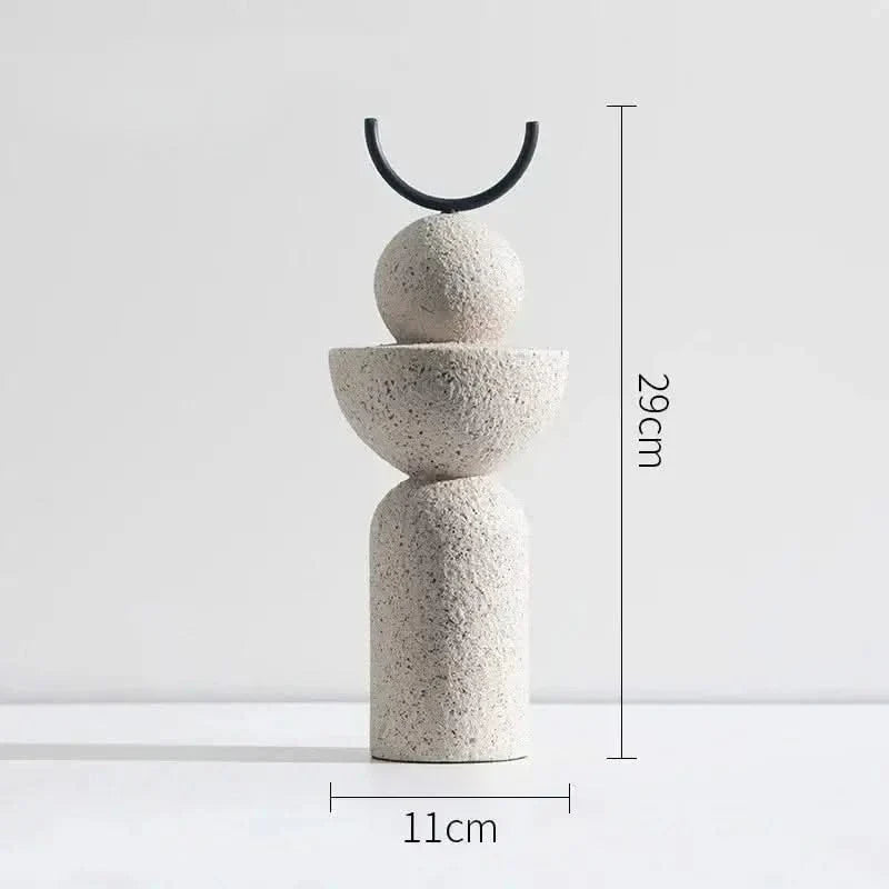 Abstract Geometric Sandstone Statue Art