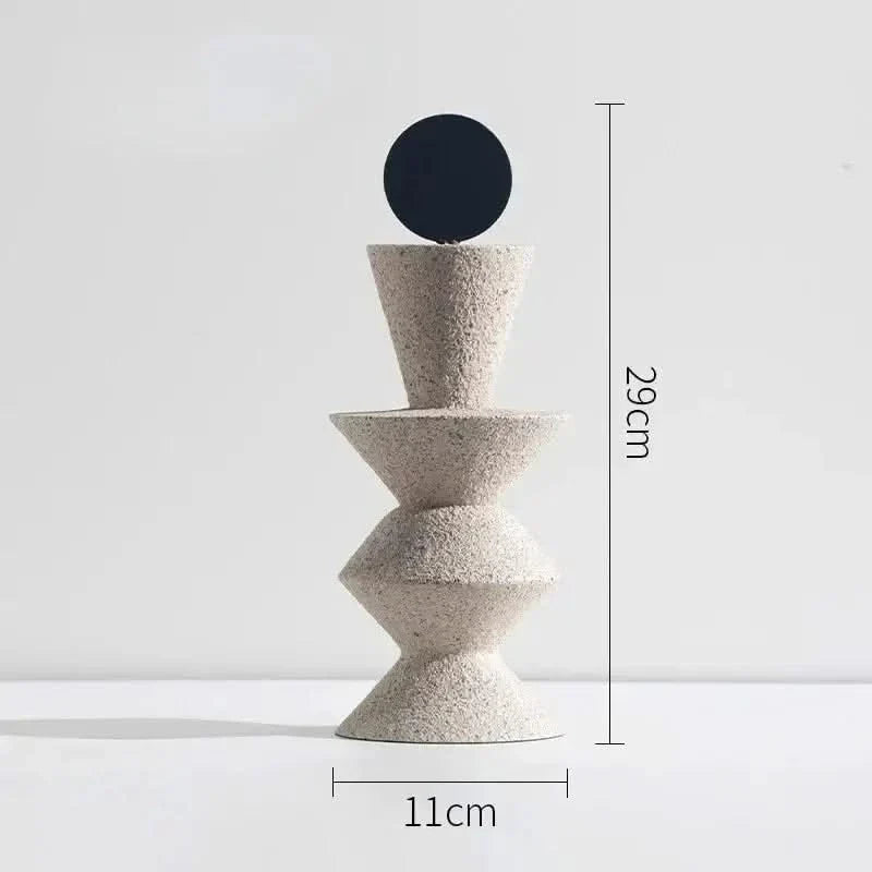 Abstract Geometric Sandstone Statue Art