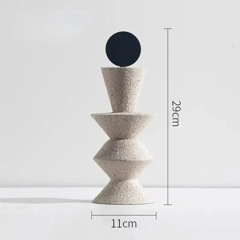 Abstract Geometric Sandstone Statue Art