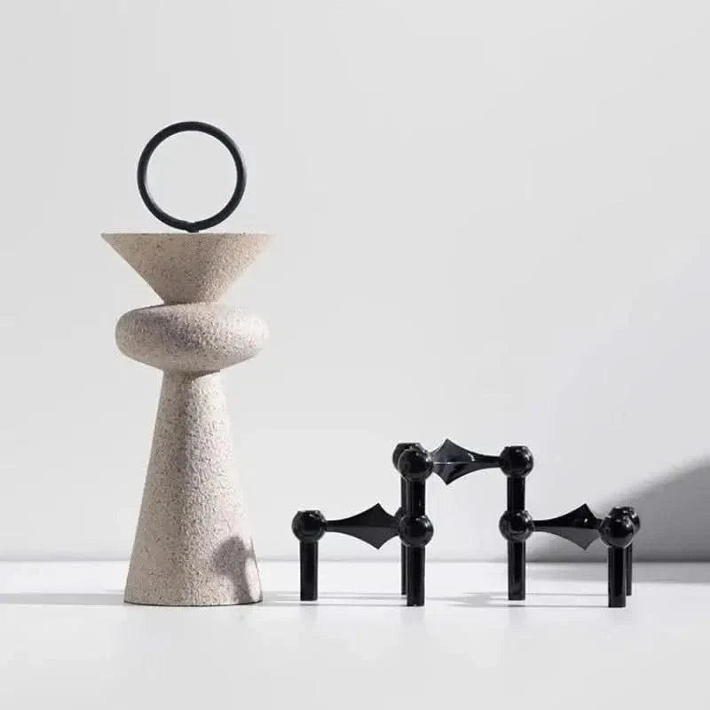 Abstract Geometric Sandstone Statue Art