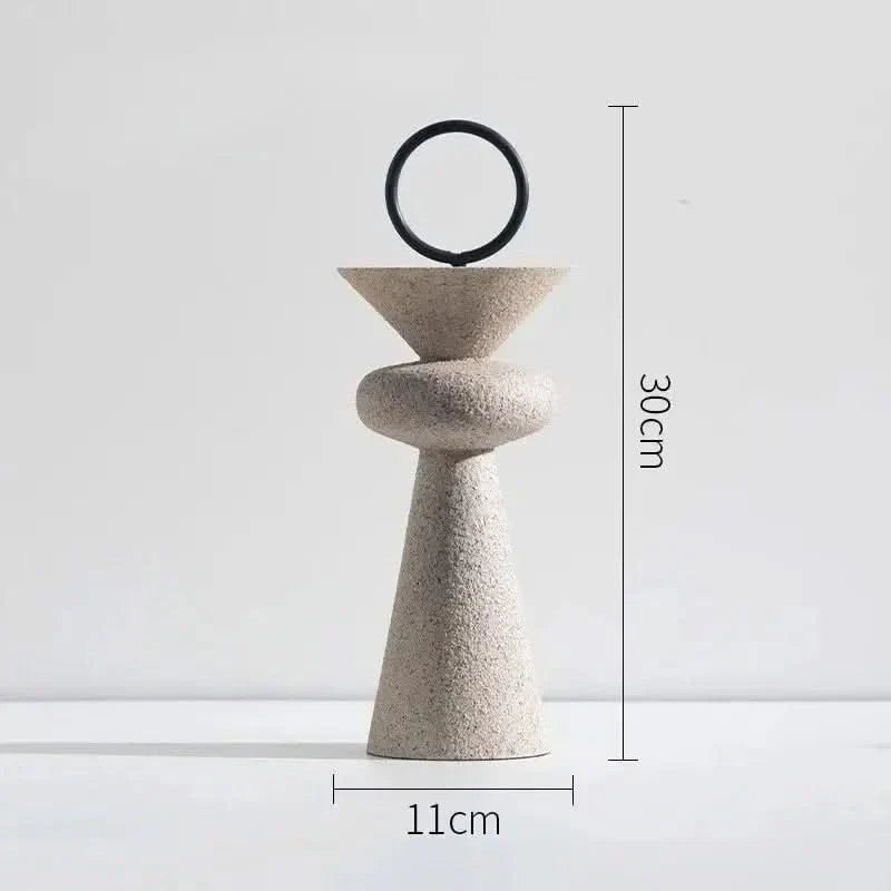 Abstract Geometric Sandstone Statue Art