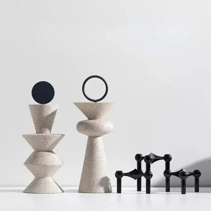 Abstract Geometric Sandstone Statue Art