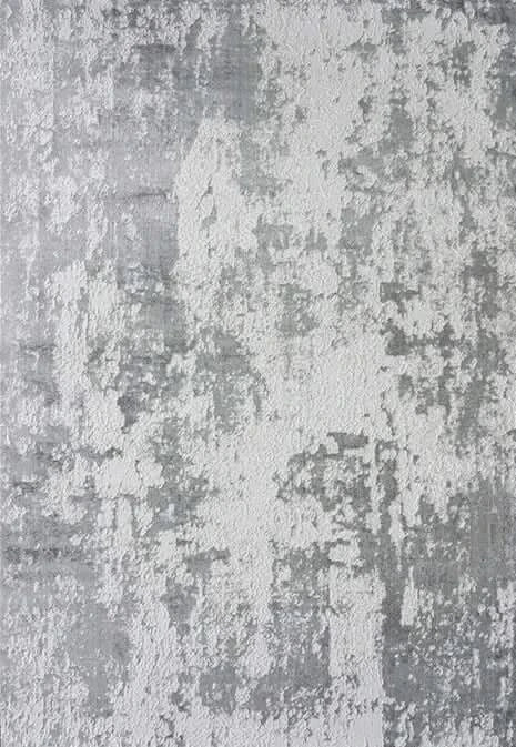 Abstract Gray High Pile Tufted Rug
