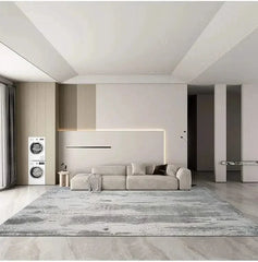 Abstract Gray High Pile Tufted Rug
