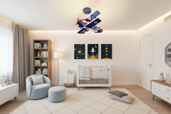 Airplane LED Hanging Light for Kids Room