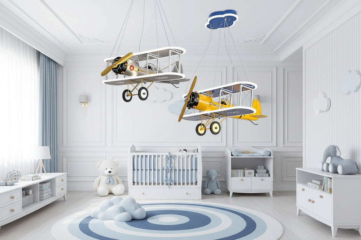 Airplane LED Pendant Light for Kids Nursery