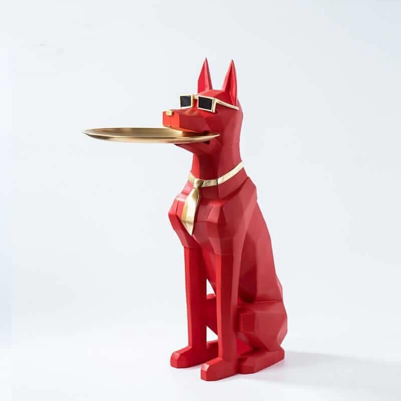 Alsatian Dog Tray Decoration Statue: Exquisite Home Décor