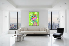 Artistic Pink Panther - Bold and Playful Canvas