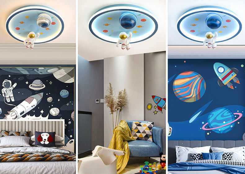 Astronaut Ceiling Light | Kids Room Astronaut Galaxy Ceiling Light