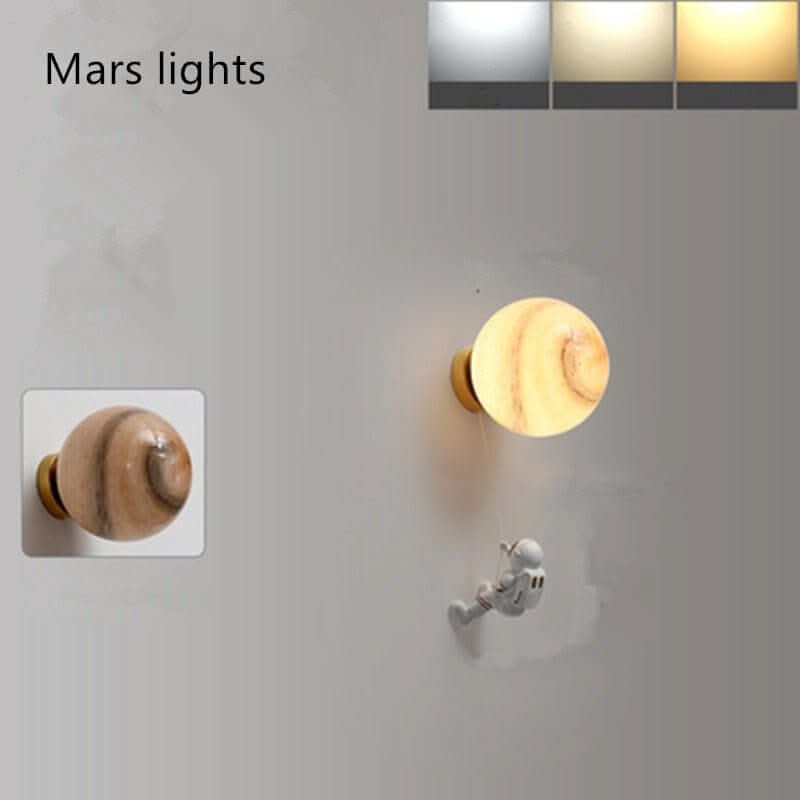 Astronaut on Moon Wall Lamp - Kids Room Lighting