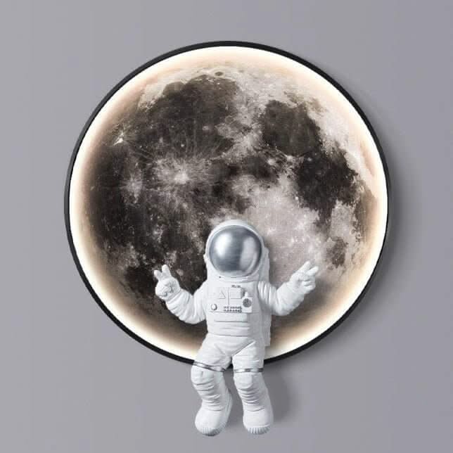 Astronaut on Moon Wall Light | Space Kids Room Decor Lighting