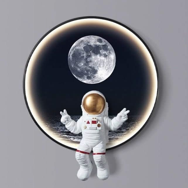Astronaut on Moon Wall Light | Space Kids Room Decor Lighting