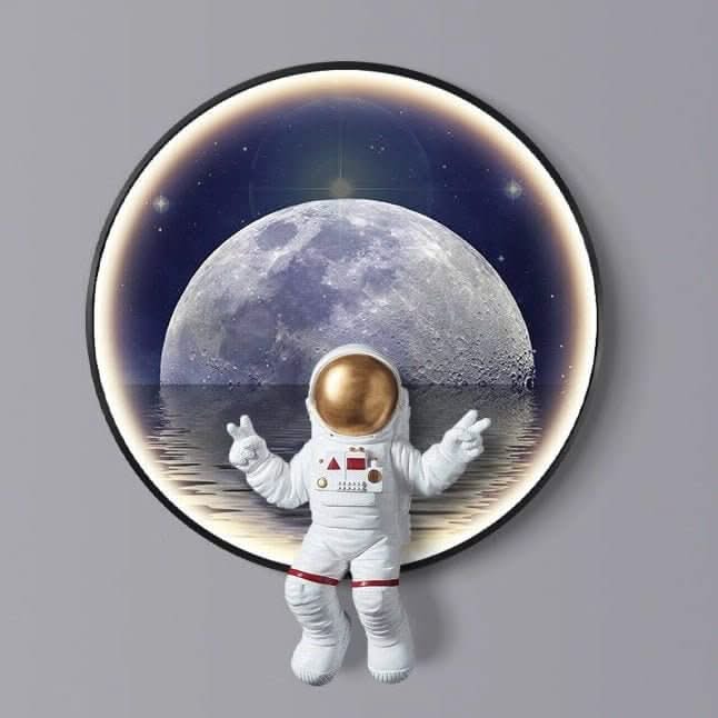 Astronaut on Moon Wall Light | Space Kids Room Decor Lighting