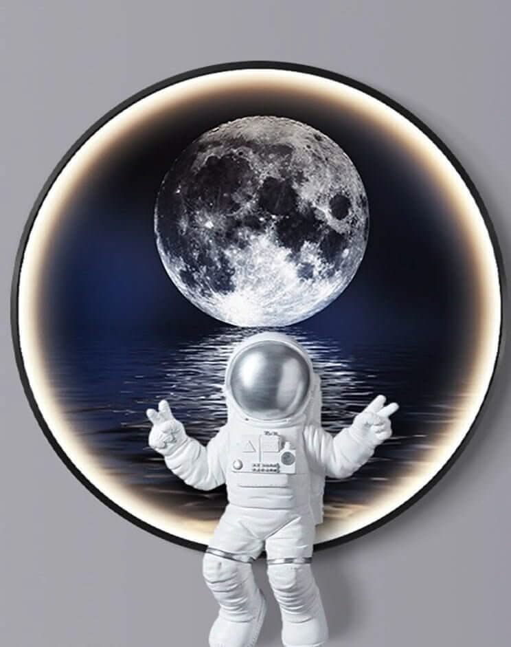 Astronaut on Moon Wall Light | Space Kids Room Decor Lighting
