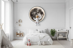 Astronaut on Moon Wall Light | Space Kids Room Decor Lighting
