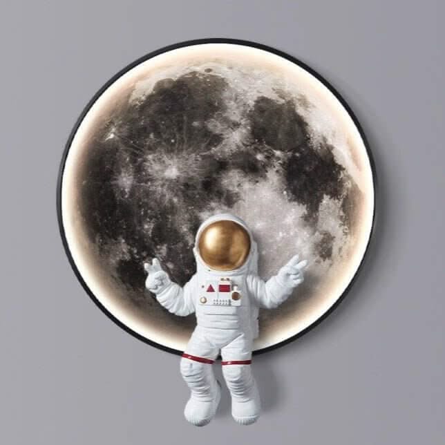 Astronaut on Moon Wall Light | Space Kids Room Decor Lighting