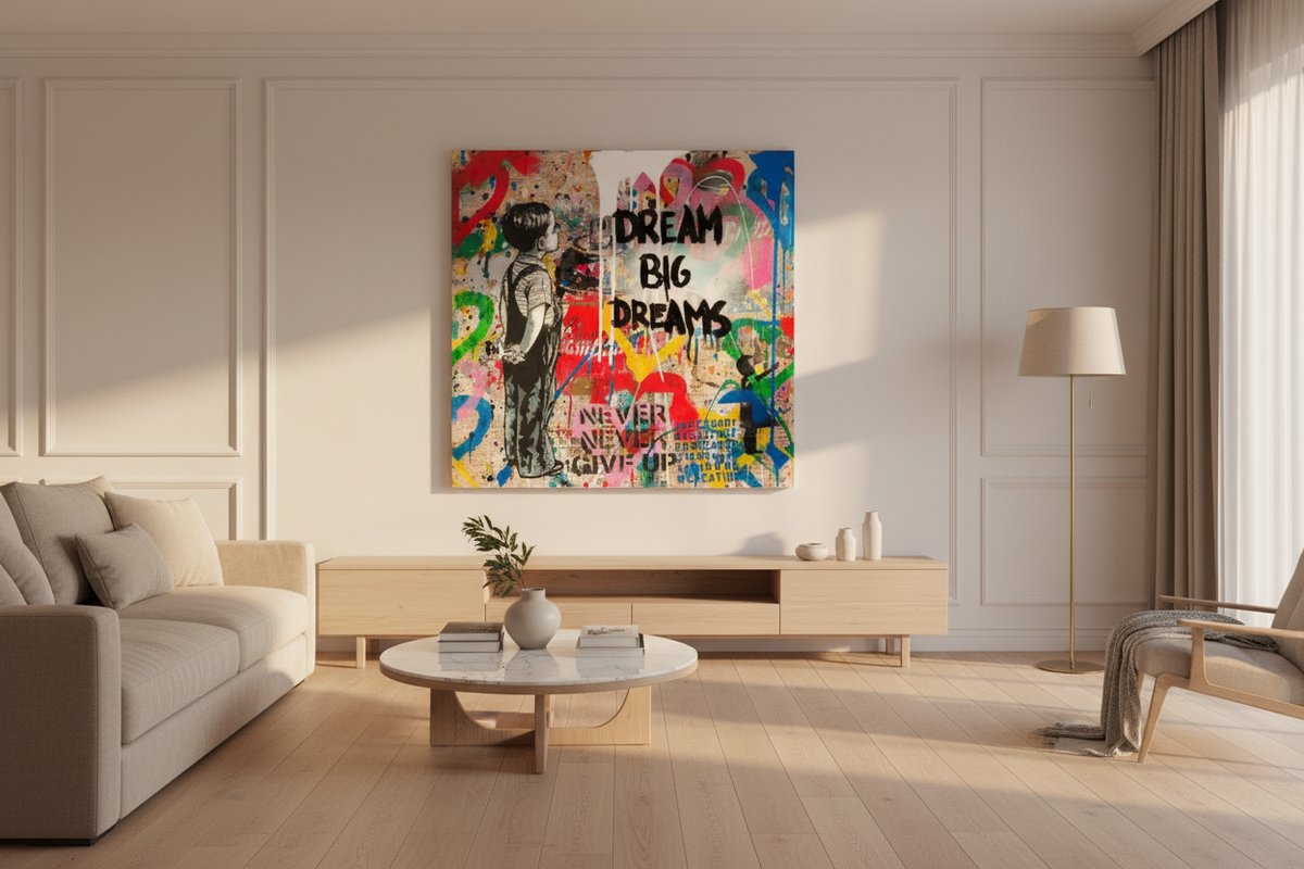 Banksy Artwork Dream Big Dreams Canvas Wall Art
